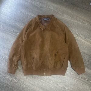 Polo Brown Suede Letterman Jacket